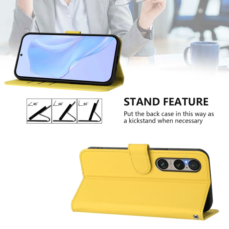 For Sony Xperia 1 VI 2024 Skin Feel Solid Color Leather Phone Case with Lanyard(Lemon Yellow) - Sony Cases by PMC Jewellery | Online Shopping South Africa | PMC Jewellery | Buy Now Pay Later Mobicred