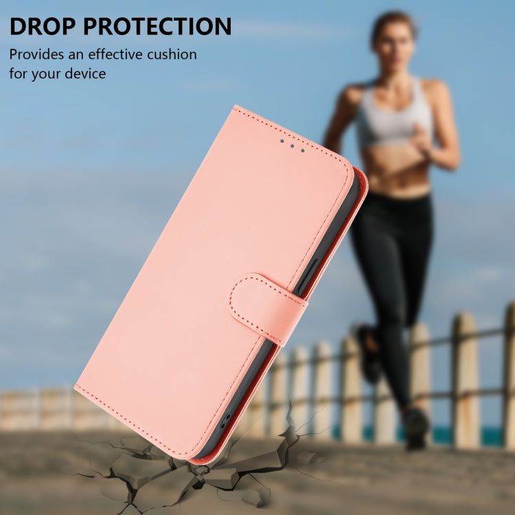 For Sony Xperia 5 VI 2024 Skin Feel Solid Color Leather Phone Case with Lanyard(Pink) - Sony Cases by PMC Jewellery | Online Shopping South Africa | PMC Jewellery | Buy Now Pay Later Mobicred