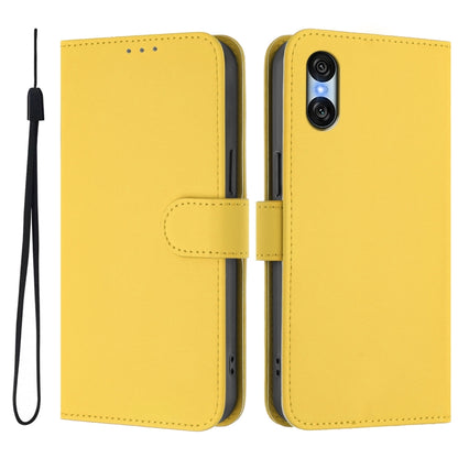 For Sony Xperia 10 VI 2024 Skin Feel Solid Color Leather Phone Case with Lanyard(Lemon Yellow) - Sony Cases by PMC Jewellery | Online Shopping South Africa | PMC Jewellery | Buy Now Pay Later Mobicred