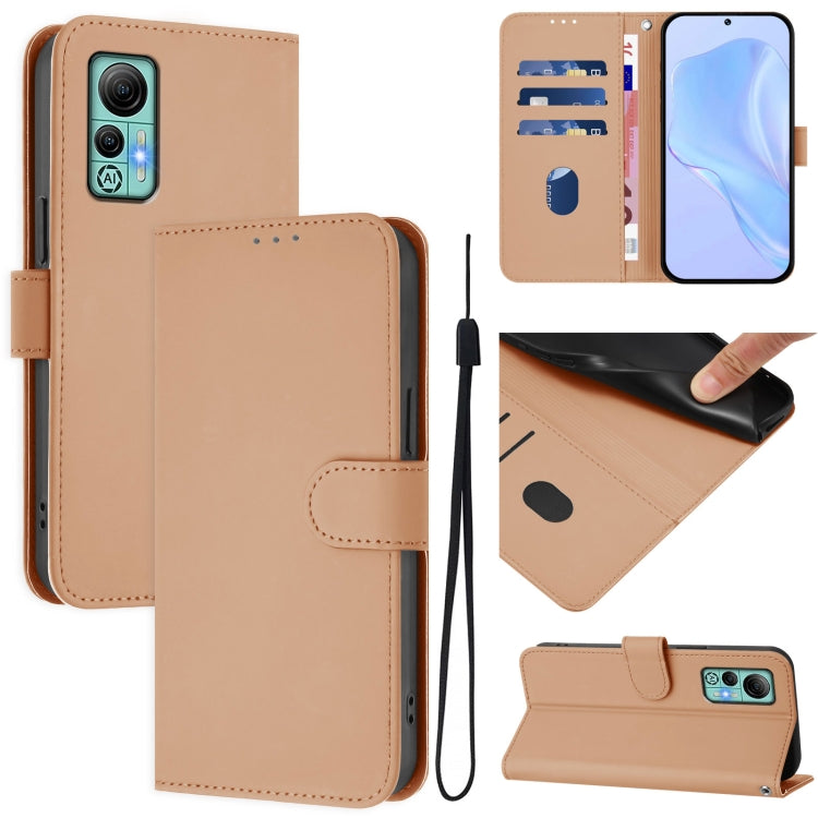 For Ulefone Note 14 Skin Feel Solid Color Leather Phone Case with Lanyard(Nude) - Ulefone Cases by PMC Jewellery | Online Shopping South Africa | PMC Jewellery | Buy Now Pay Later Mobicred