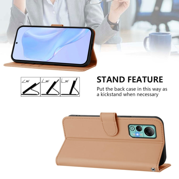 For Ulefone Note 14 Skin Feel Solid Color Leather Phone Case with Lanyard(Nude) - Ulefone Cases by PMC Jewellery | Online Shopping South Africa | PMC Jewellery | Buy Now Pay Later Mobicred