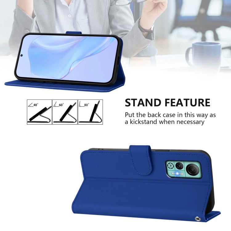 For Ulefone Note 14 Skin Feel Solid Color Leather Phone Case with Lanyard(Dark Blue) - Ulefone Cases by PMC Jewellery | Online Shopping South Africa | PMC Jewellery | Buy Now Pay Later Mobicred