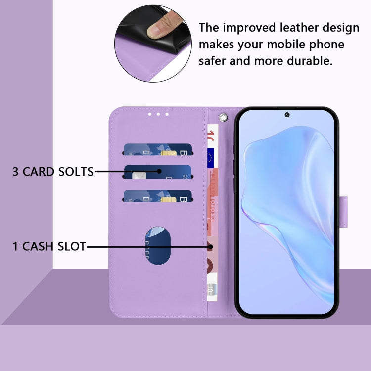 For Ulefone Note 17 Pro Skin Feel Solid Color Leather Phone Case with Lanyard(Lavender Purple) - free shipping - PMC Jewellery - Order now!