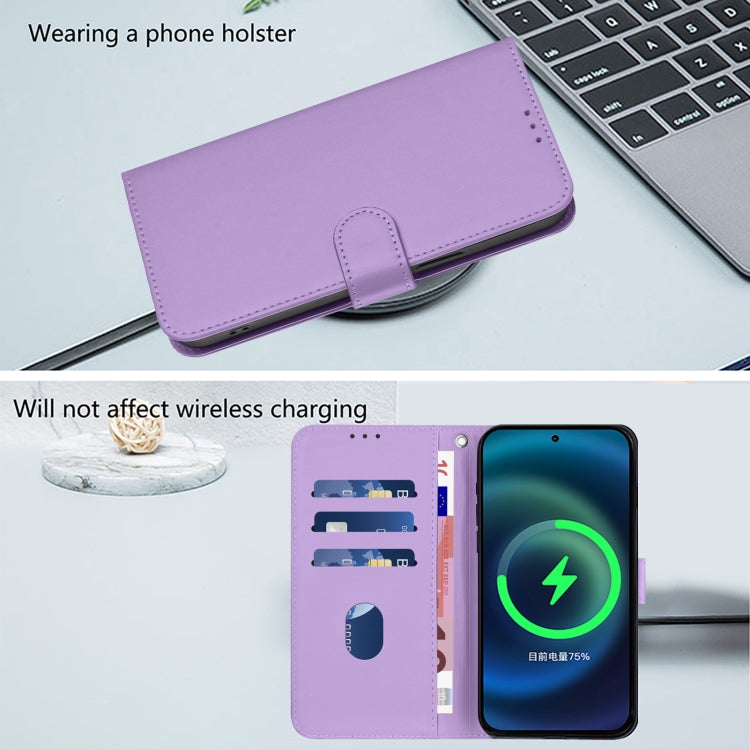 For Ulefone Note 17 Pro Skin Feel Solid Color Leather Phone Case with Lanyard(Lavender Purple) - free shipping - PMC Jewellery - Order now!