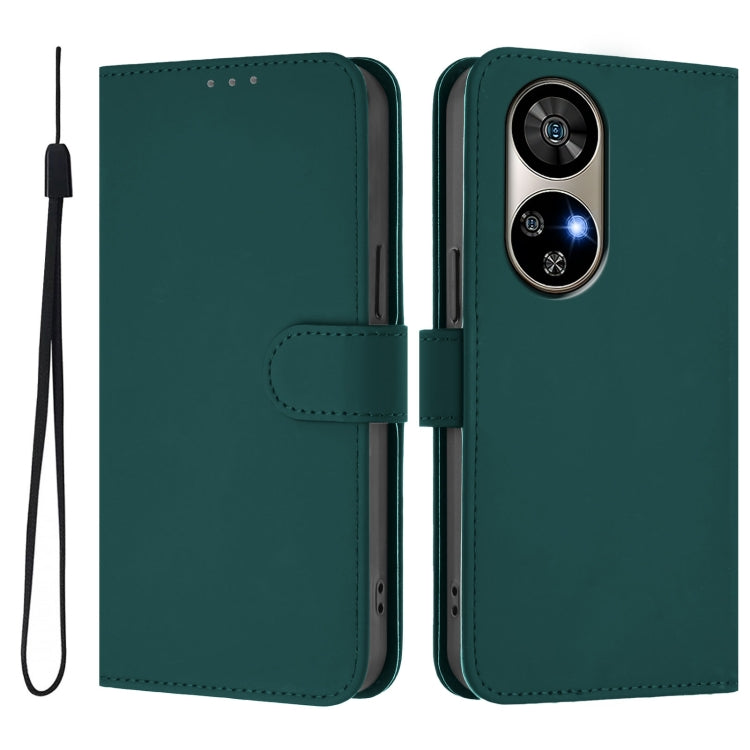 For Ulefone Note 17 Pro Skin Feel Solid Color Leather Phone Case with Lanyard(Dark Green) - Ulefone Cases by PMC Jewellery | Online Shopping South Africa | PMC Jewellery | Buy Now Pay Later Mobicred