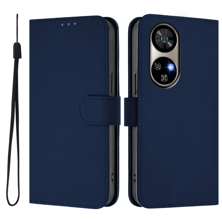 For Ulefone Note 17 Pro Skin Feel Solid Color Leather Phone Case with Lanyard(Navy Blue) - Ulefone Cases by PMC Jewellery | Online Shopping South Africa | PMC Jewellery | Buy Now Pay Later Mobicred