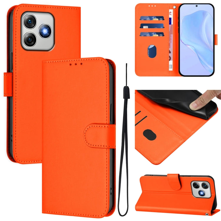 For Ulefone Note 18 Ultra Skin Feel Solid Color Leather Phone Case with Lanyard(Orange) - Ulefone Cases by PMC Jewellery | Online Shopping South Africa | PMC Jewellery | Buy Now Pay Later Mobicred