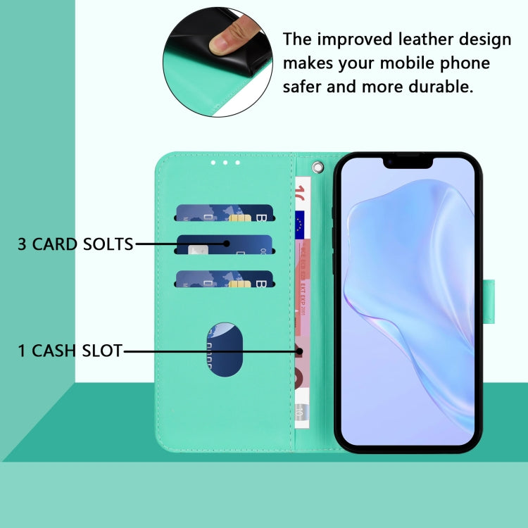 For iPhone 16e Skin Feel Solid Color Leather Phone Case with Lanyard(Green) - free shipping - PMC TechLife - Order now!