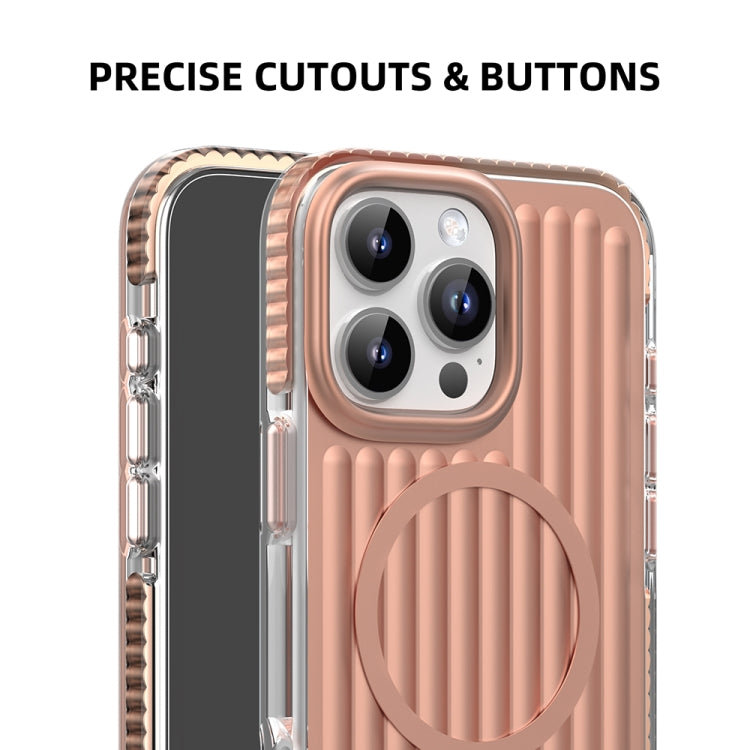 For iPhone 16 Pro Max Mutural Corrugated Texture Magsafe Magnetic Shockproof Phone Case(Silver) - iPhone 16 Pro Max Cases by Mutural | Online Shopping South Africa | PMC Jewellery | Buy Now Pay Later Mobicred