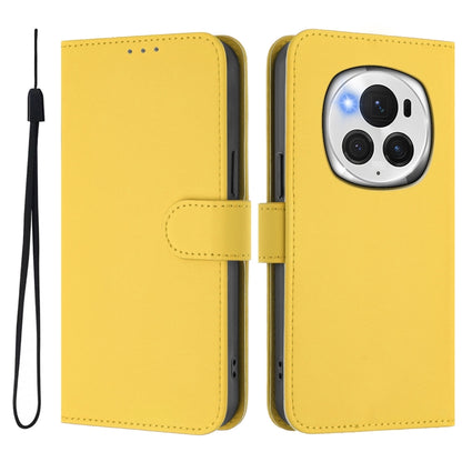 For Honor Magic6 Pro Skin Feel Solid Color Leather Phone Case with Lanyard(Lemon Yellow) - Honor Cases by PMC Jewellery | Online Shopping South Africa | PMC Jewellery | Buy Now Pay Later Mobicred