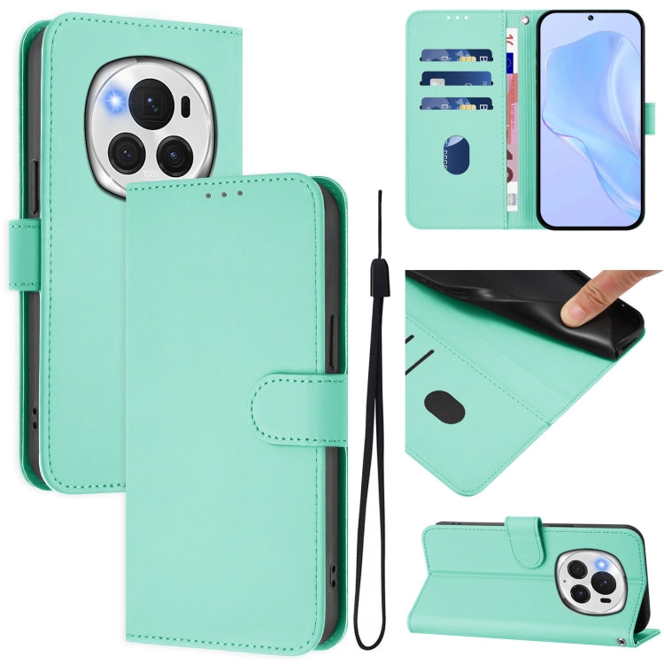 For Honor Magic6 Pro Skin Feel Solid Color Leather Phone Case with Lanyard(Mint Green) - Honor Cases by PMC Jewellery | Online Shopping South Africa | PMC Jewellery | Buy Now Pay Later Mobicred