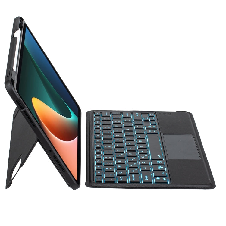 For Xiaomi Pad 5 / 5 Pro 11 Detachable Backlit Bluetooth Keyboard Leather Case with Touchpad(Black) - Others Keyboard by PMC Jewellery | Online Shopping South Africa | PMC Jewellery | Buy Now Pay Later Mobicred