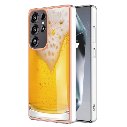 For Samsung Galaxy S25 Ultra 5G Electroplating Marble Dual-side IMD Phone Case(Draft Beer) - Galaxy S25 Ultra 5G Cases by PMC Jewellery | Online Shopping South Africa | PMC Jewellery | Buy Now Pay Later Mobicred