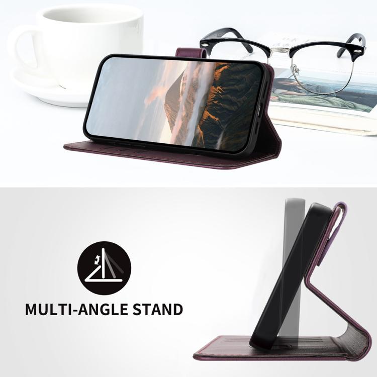 For iPhone 17 Triangle Pattern Buckle Clasp Leather Phone Case(Dark Purple) - free shipping - PMc TechLife - Order now!