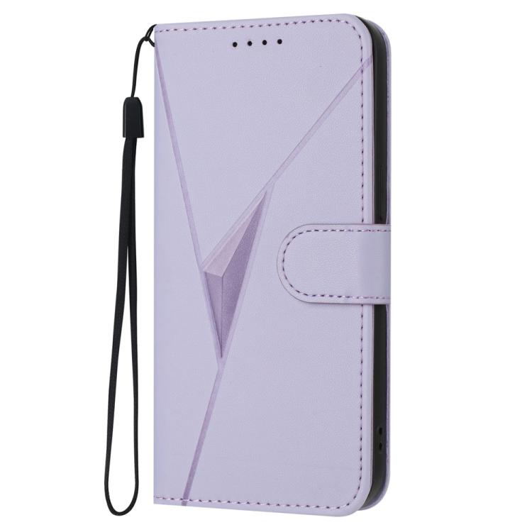 For iPhone 17 Pro Triangle Pattern Buckle Clasp Leather Phone Case(Light Purple) - free shipping - PMc TechLife - Order now!