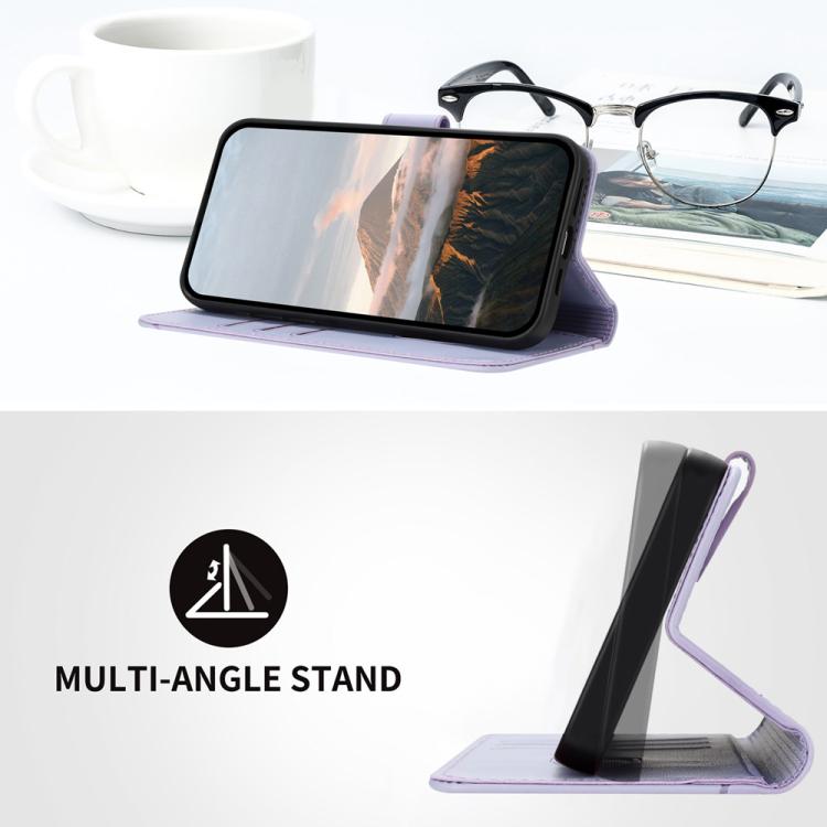 For iPhone 17 Pro Triangle Pattern Buckle Clasp Leather Phone Case(Light Purple) - free shipping - PMc TechLife - Order now!
