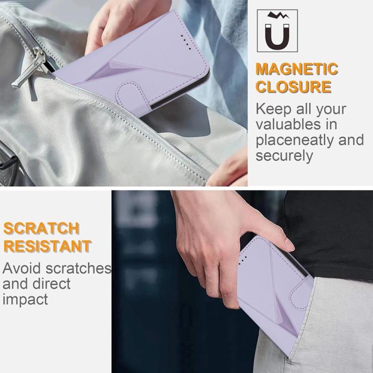 For iPhone 17 Pro Triangle Pattern Buckle Clasp Leather Phone Case(Light Purple) - free shipping - PMc TechLife - Order now!