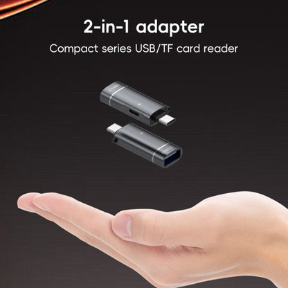 2 in 1 Type-C to USB and Type-C Charging OTG Adapter(Black) - Converter & Adapter by PMC Jewellery | Online Shopping South Africa | PMC Jewellery | Buy Now Pay Later Mobicred