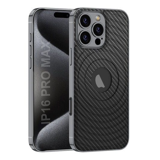 For iPhone 16 Pro GKK Plating Leather Wave MagSafe Phone Case(Carbon Fiber) - iPhone 16 Pro Cases by GKK | Online Shopping South Africa | PMC Jewellery | Buy Now Pay Later Mobicred