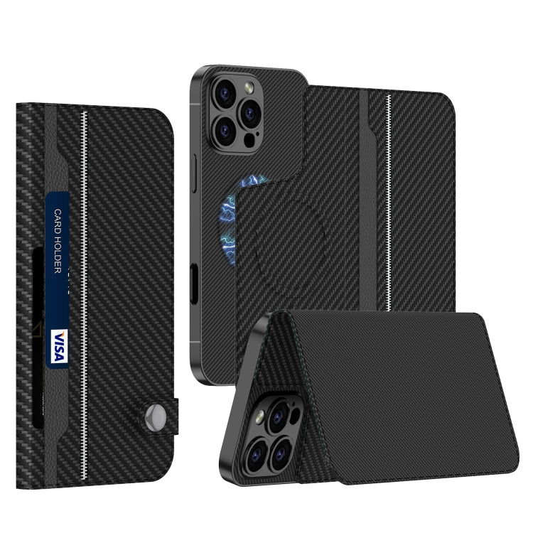 For iPhone 16 Pro GKK Detachable Flip Leather MagSafe Phone Case(Carbon Fiber) - iPhone 16 Pro Cases by GKK | Online Shopping South Africa | PMC Jewellery | Buy Now Pay Later Mobicred