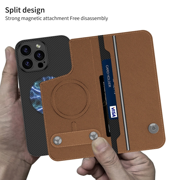 For iPhone 16 Pro GKK Detachable Flip Leather MagSafe Phone Case(Titanium Gray) - free shipping - PMC Jewellery - Order now!