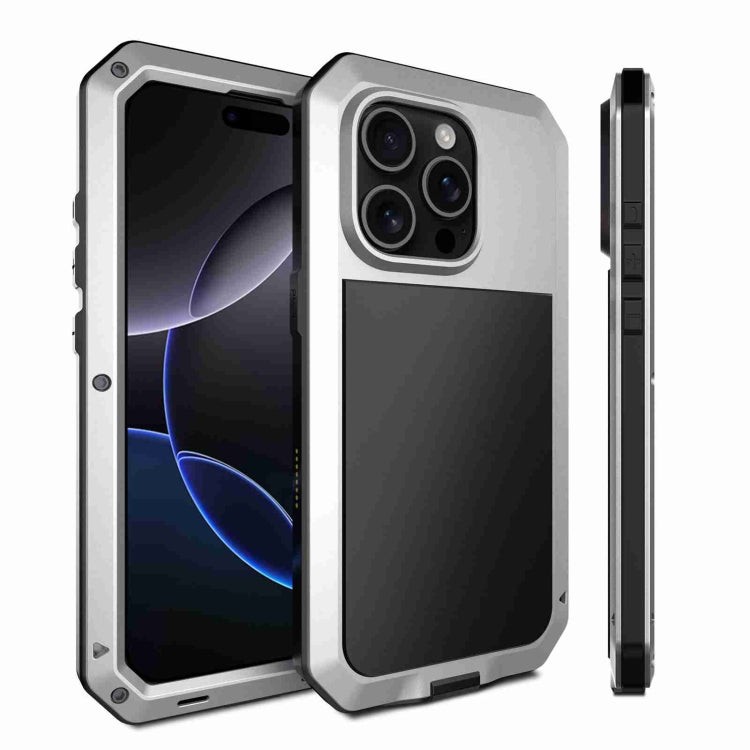For iPhone 16 Pro RedPepper Triple-proof Metal Phone Case(Silver) - free shipping - PMC Jewellery - Order now!