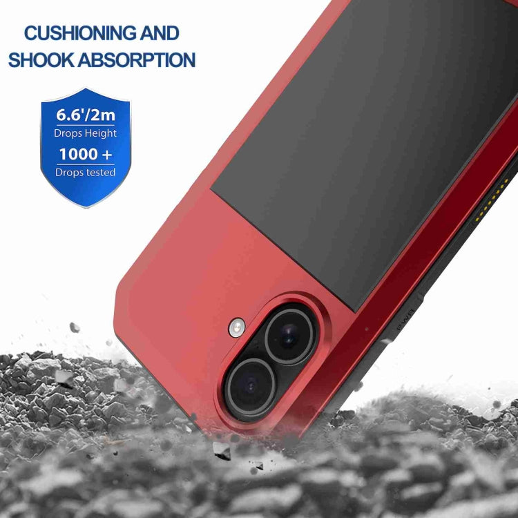 For iPhone 16 Plus RedPepper Triple-proof Metal Phone Case(Red) - iPhone 16 Plus Cases by RedPepper | Online Shopping South Africa | PMC Jewellery | Buy Now Pay Later Mobicred