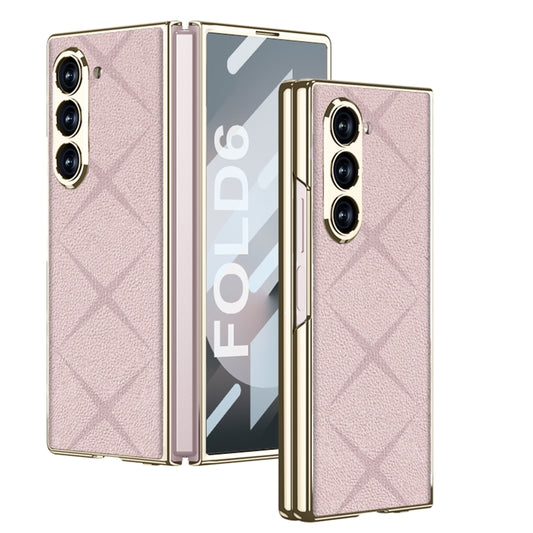 For Samsung Galaxy Z Fold6 GKK Integrated Asterism Plating Leather Full Coverage Phone Case(Pink) - Galaxy Z Fold6 5G Cases by GKK | Online Shopping South Africa | PMC Jewellery | Buy Now Pay Later Mobicred