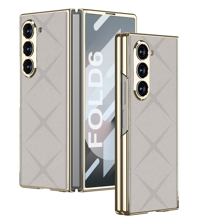 For Samsung Galaxy Z Fold6 GKK Integrated Asterism Plating Leather Full Coverage Phone Case(Grey) - Galaxy Z Fold6 5G Cases by GKK | Online Shopping South Africa | PMC Jewellery | Buy Now Pay Later Mobicred