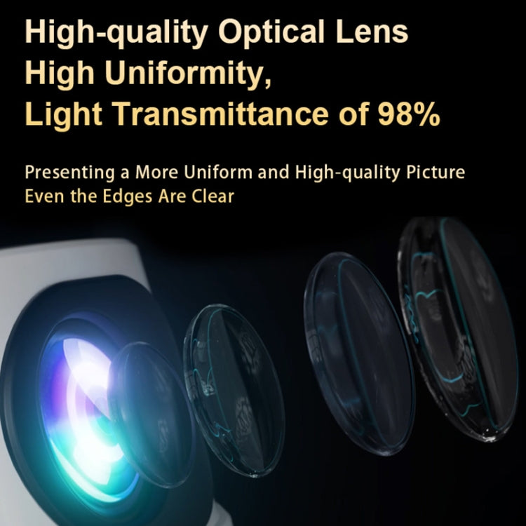 T-2 1920 x 1080P 240ANSI HiSilicon 352 Android 9.0 Portable Projector, UK Plug(White) - LED Projector by PMC TechLife | Online Shopping South Africa | PMC TechLife | Buy Now Pay Later Mobicred