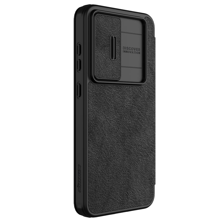 For Samsung Galaxy S24 FE 5G NILLKIN QIN Series Pro Sliding Camera Cover Design Leather Phone Case(Black) - Galaxy S24 FE 5G Cases by NILLKIN | Online Shopping South Africa | PMC Jewellery | Buy Now Pay Later Mobicred