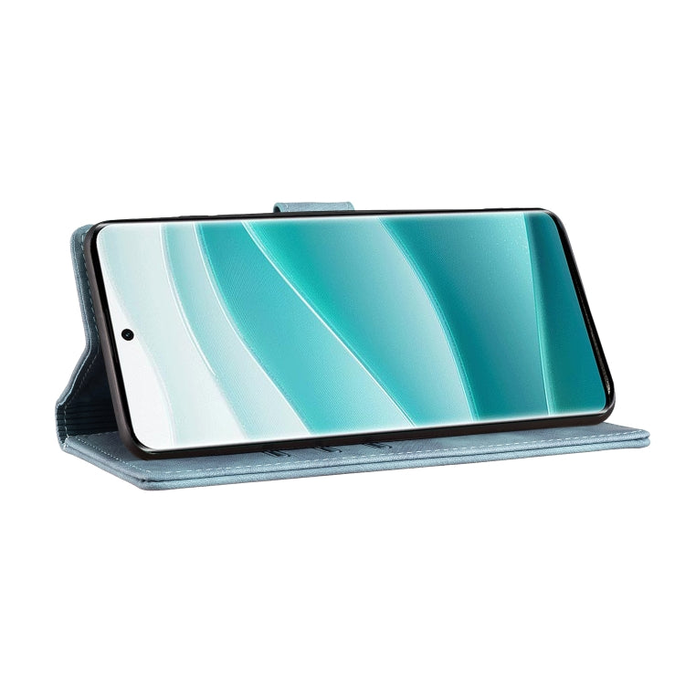 For Samsung Galaxy S25 5G Pen Heart Cat Embossed Leather Phone Case(Blue) - Galaxy S25 5G Cases by PMC TechLife | Online Shopping South Africa | PMC TechLife | Buy Now Pay Later Mobicred