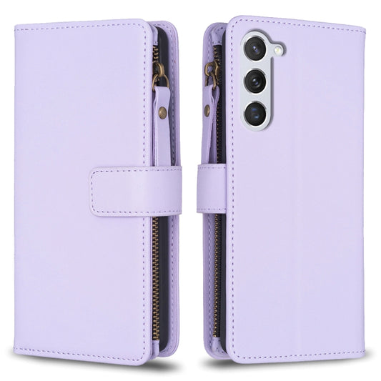 For Samsung Galaxy S25 5G 9 Card Slots Zipper Wallet Leather Flip Phone Case(Light Purple) - Galaxy S25 5G Cases by PMC Jewellery | Online Shopping South Africa | PMC Jewellery | Buy Now Pay Later Mobicred