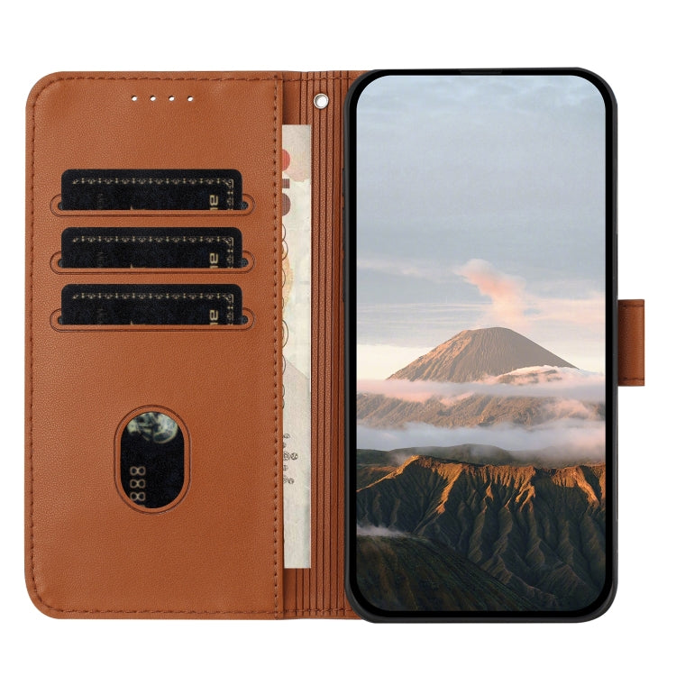 For Motorola Edge 5G 2024 Triangle Pattern Buckle Clasp Leather Phone Case(Brown) - Motorola Cases by PMC Jewellery | Online Shopping South Africa | PMC Jewellery | Buy Now Pay Later Mobicred