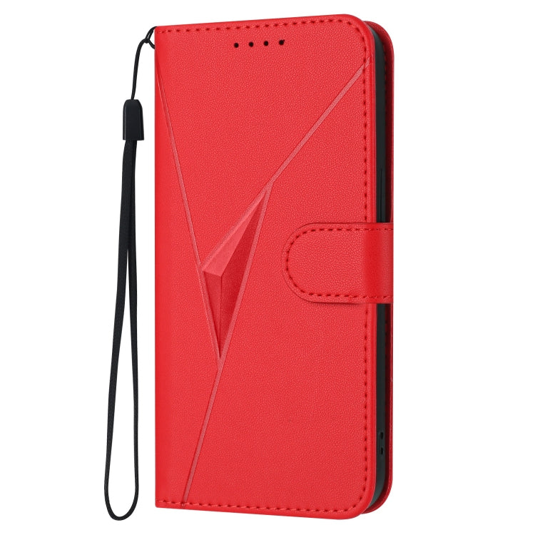 For Motorola Moto G Play 4G 2024 Triangle Pattern Buckle Clasp Leather Phone Case(Red) - Motorola Cases by PMC Jewellery | Online Shopping South Africa | PMC Jewellery | Buy Now Pay Later Mobicred