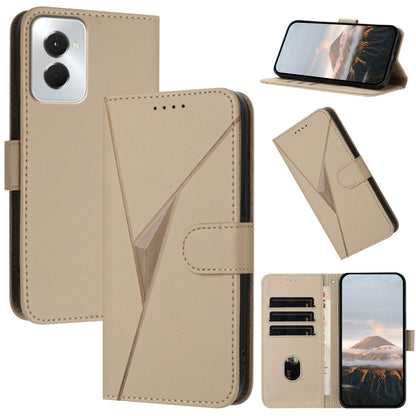 For Motorola Moto G Power 2024 Triangle Pattern Buckle Clasp Leather Phone Case(Gold) - Motorola Cases by PMC Jewellery | Online Shopping South Africa | PMC Jewellery | Buy Now Pay Later Mobicred