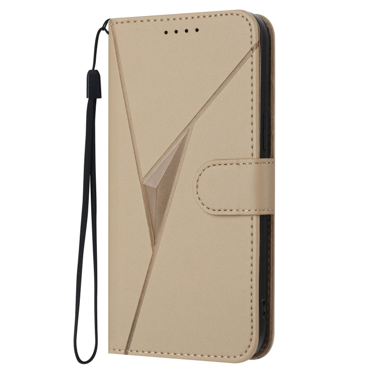 For Motorola Moto G Stylus 2024 Triangle Pattern Buckle Clasp Leather Phone Case(Gold) - Motorola Cases by PMC Jewellery | Online Shopping South Africa | PMC Jewellery | Buy Now Pay Later Mobicred