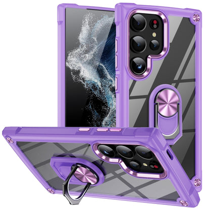 For Samsung Galaxy S25 Ultra 5G TPU + PC Lens Protection Phone Case with Ring Holder(Purple) - Galaxy S25 Ultra 5G Cases by PMC Jewellery | Online Shopping South Africa | PMC Jewellery | Buy Now Pay Later Mobicred