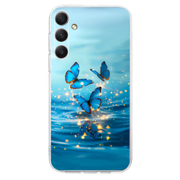 For Samsung Galaxy S25+ 5G Colorful Painting Pattern TPU Phone Case(Blue Butterflies) - Galaxy S25+ 5G Cases by PMC Jewellery | Online Shopping South Africa | PMC Jewellery | Buy Now Pay Later Mobicred