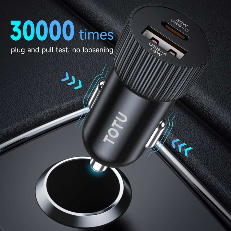 TOTU CC-2 48W USB-A and Type-C Ports Fast Charging Car Charger(Black) - Car Charger by TOTUDESIGN | Online Shopping South Africa | PMC Jewellery | Buy Now Pay Later Mobicred