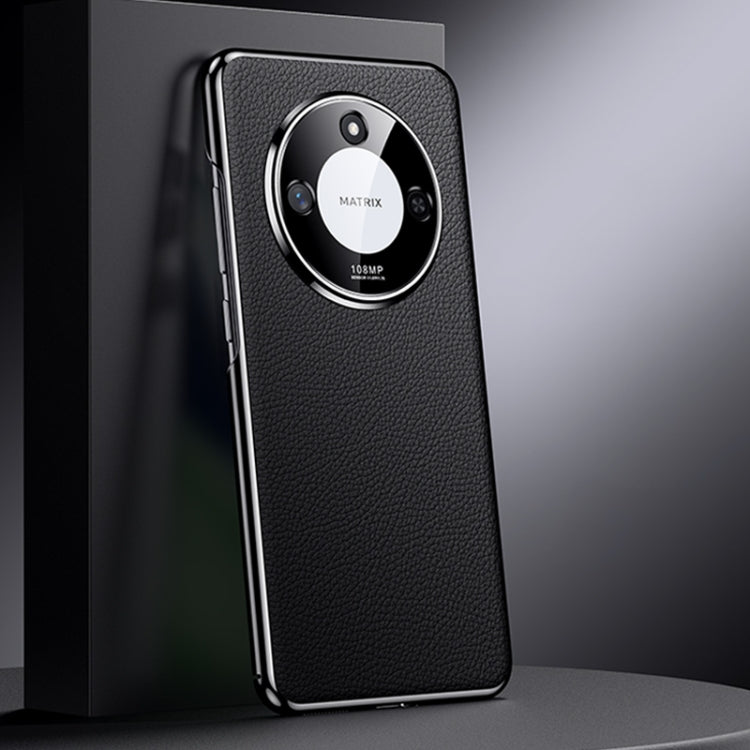 For Honor X60 Genuine Leather PC Phone Case(Black) - Honor Cases by PMC TechLife | Online Shopping South Africa | PMC TechLife | Buy Now Pay Later Mobicred
