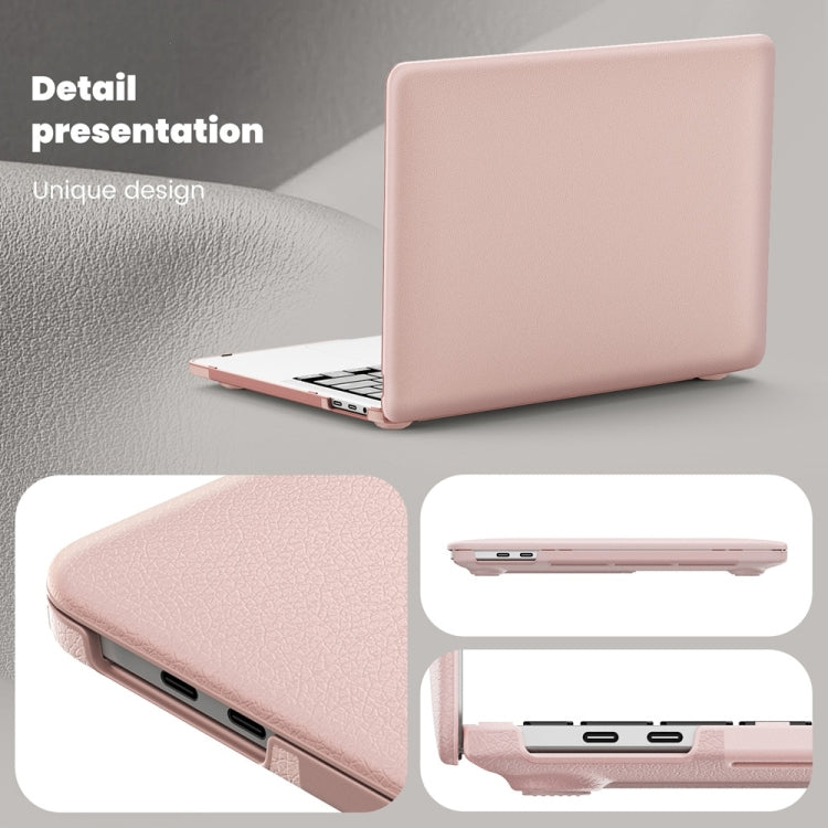 For MacBook Pro 13.3 inch M1 A2338 Business Magnetic Holder PC + PU Laptop Protective Case(Pink) - MacBook Pro Cases by PMC Jewellery | Online Shopping South Africa | PMC Jewellery | Buy Now Pay Later Mobicred