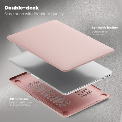 For MacBook Pro 13.3 inch M1 A2338 Business Magnetic Holder PC + PU Laptop Protective Case(Pink) - MacBook Pro Cases by PMC Jewellery | Online Shopping South Africa | PMC Jewellery | Buy Now Pay Later Mobicred