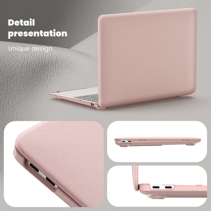 For MacBook Air 13.3 inch A2337 Business Magnetic Holder PC + PU Laptop Protective Case(Pink) - MacBook Air Cases by PMC Jewellery | Online Shopping South Africa | PMC Jewellery | Buy Now Pay Later Mobicred