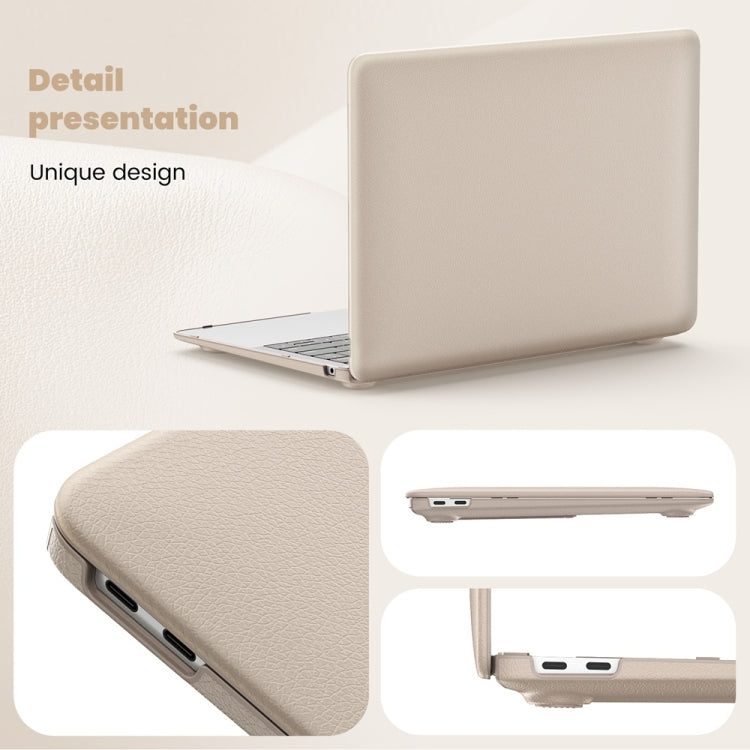 For MacBook Air 13.3 inch A2337 Business Magnetic Holder PC + PU Laptop Protective Case(Gold) - MacBook Air Cases by PMC Jewellery | Online Shopping South Africa | PMC Jewellery | Buy Now Pay Later Mobicred