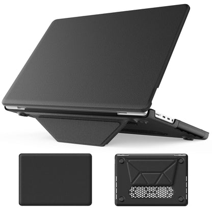 For MacBook Pro 14 inch A2918 / A2992 Business Magnetic Holder PC + PU Laptop Protective Case(Black) - MacBook Pro Cases by PMC Jewellery | Online Shopping South Africa | PMC Jewellery | Buy Now Pay Later Mobicred