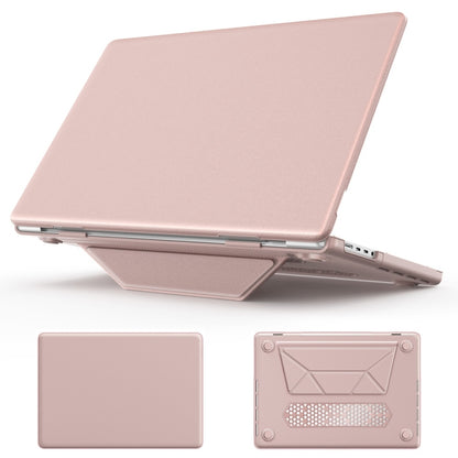 For MacBook Pro 16.2 inch A2991 / A2485 Business Magnetic Holder PC + PU Laptop Protective Case(Pink) - MacBook Pro Cases by PMC Jewellery | Online Shopping South Africa | PMC Jewellery | Buy Now Pay Later Mobicred