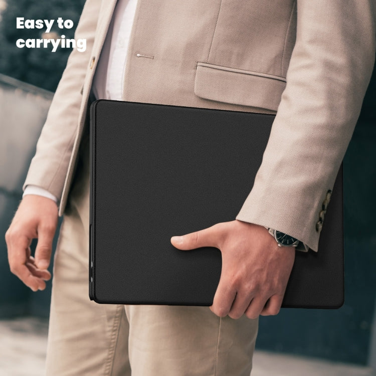 For MacBook Pro 16.2 inch A2991 / A2485 Business Magnetic Holder PC + PU Laptop Protective Case(Black) - MacBook Pro Cases by PMC Jewellery | Online Shopping South Africa | PMC Jewellery | Buy Now Pay Later Mobicred