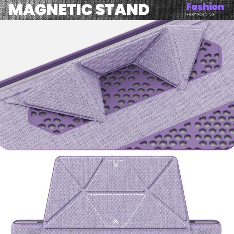 For MacBook Pro 13.3 inch M1 A2338 Fabric Magnetic Holder Laptop Protective Case(Purple) - MacBook Pro Cases by PMC Jewellery | Online Shopping South Africa | PMC Jewellery | Buy Now Pay Later Mobicred