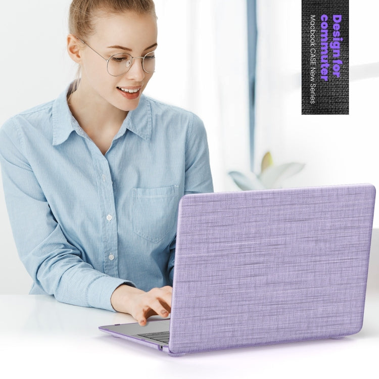 For MacBook Air 13.3 inch A2337 Fabric Magnetic Holder Laptop Protective Case(Purple) - MacBook Air Cases by PMC Jewellery | Online Shopping South Africa | PMC Jewellery | Buy Now Pay Later Mobicred